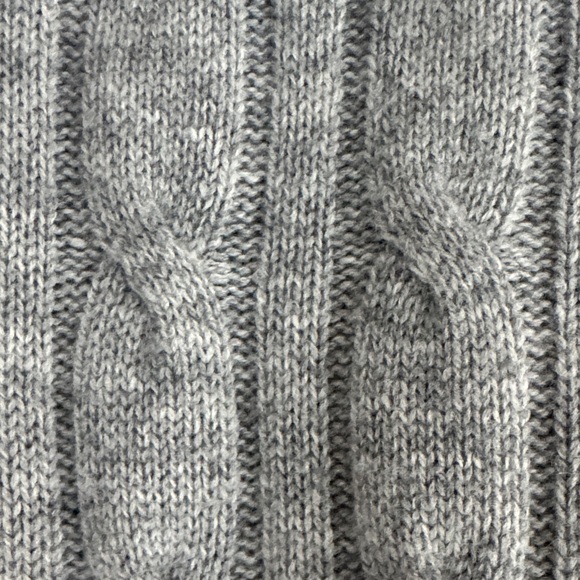 Neiman Marcus Gray Hooded Zip-Up Cable Knit Sweater Merino Wool Cashmere - Picture 11 of 13